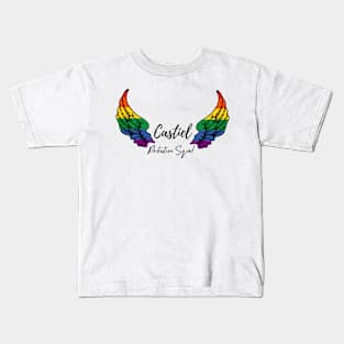 Castiel Protection Sqad rainbow wings Kids T-Shirt